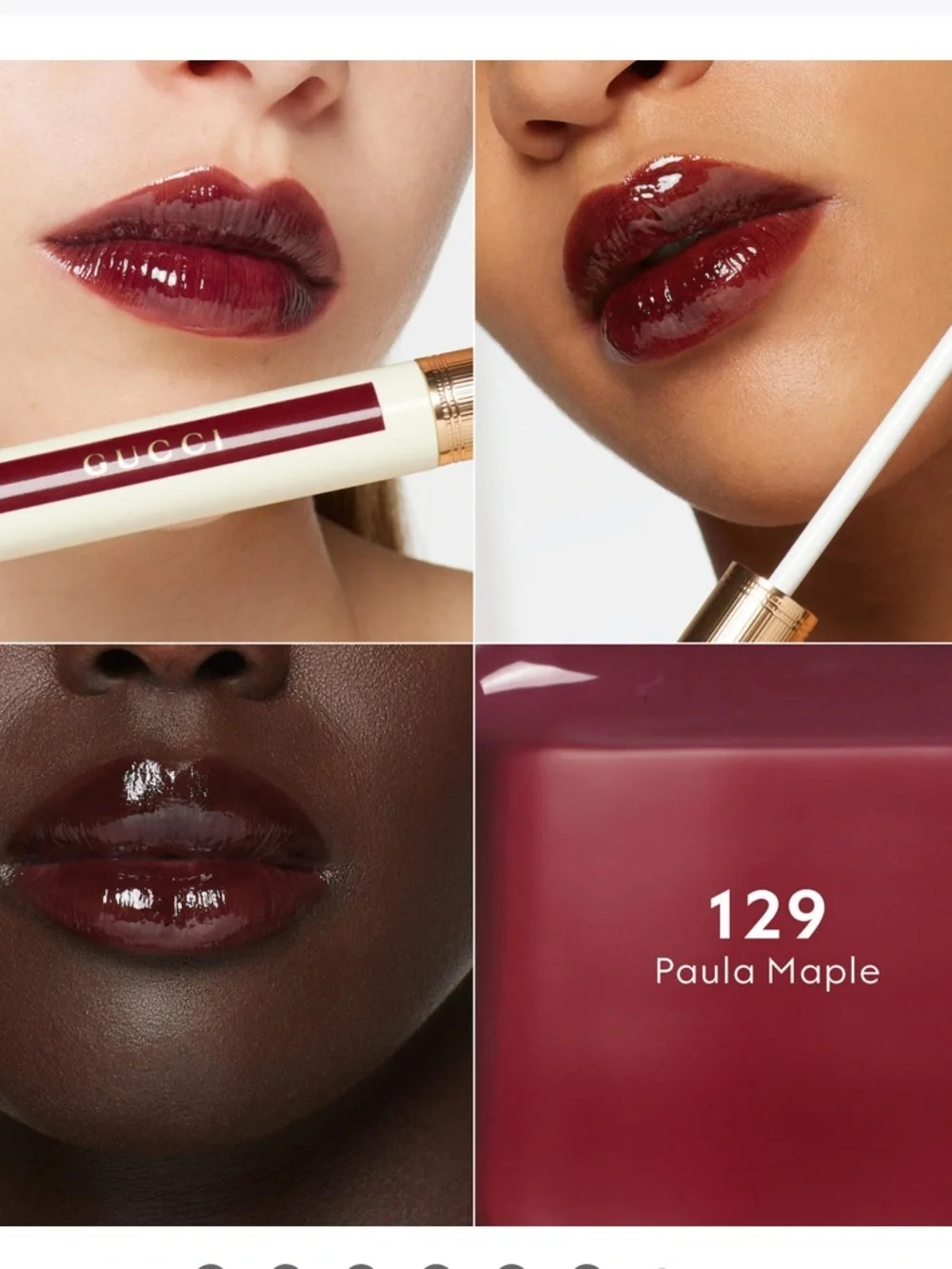 1 GUCCI 129 Paula Maple - Maple Red Lipstick Stain Oil-In-Water Hydrating Tint